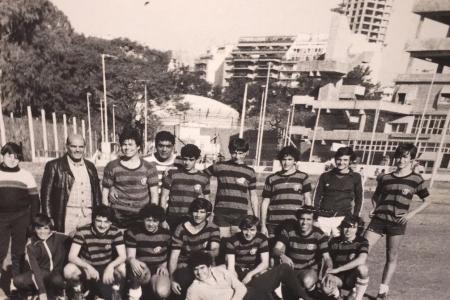 Año 1980 - Fútbol Cosquin Marcelo y Fernando "Pichi" Rugero, Pericles, M. Quintana, J. "Bocha", G. Quintana, O. Picón, C. Galli