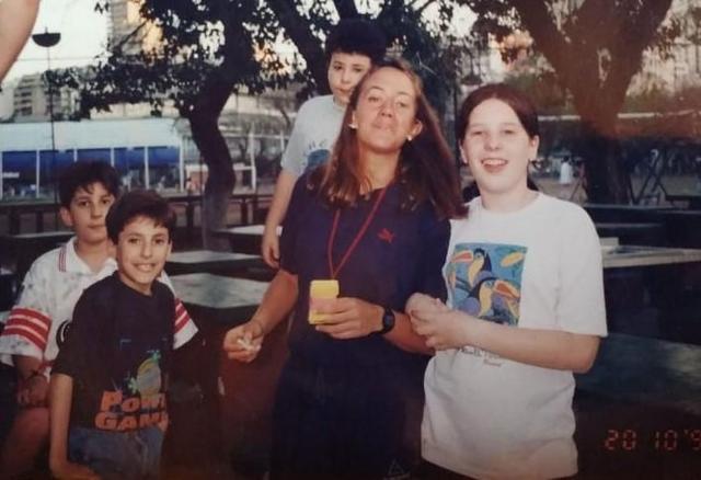 Año 1997 - Basket Prof. Coralí Rimoldi junto a Luli Álvarez